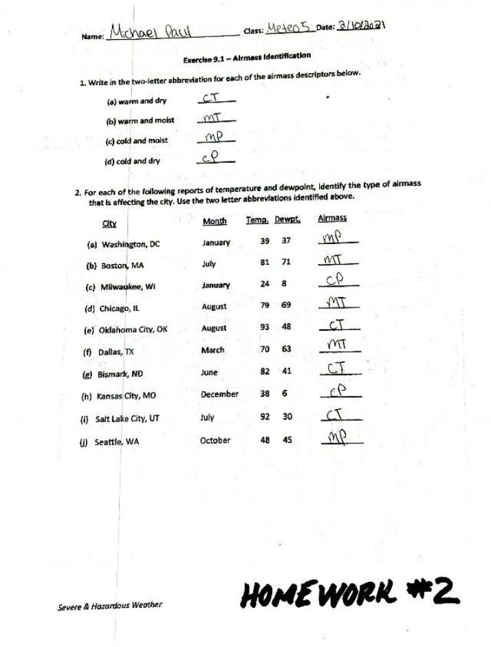 Homework 2 - METEO 5