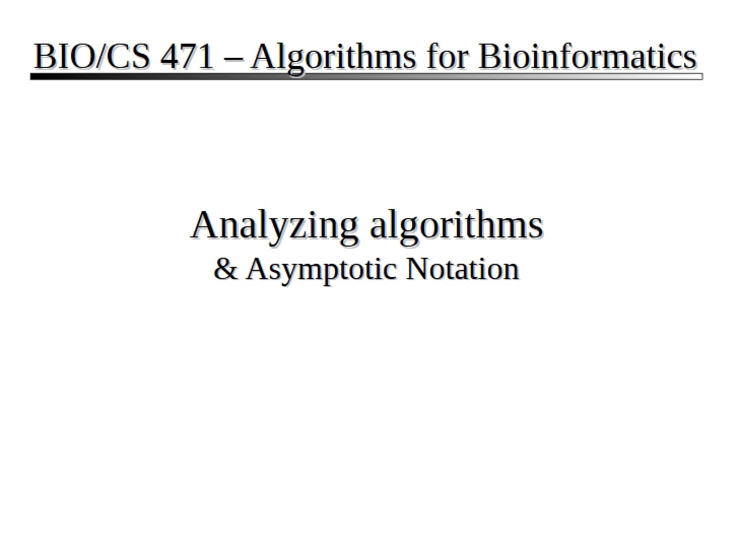 Analytical Algorithms