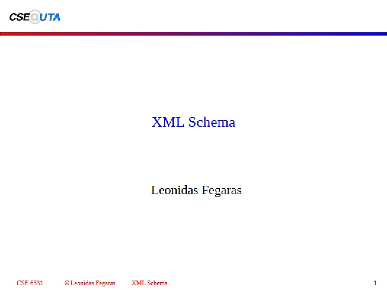 Schema for XML