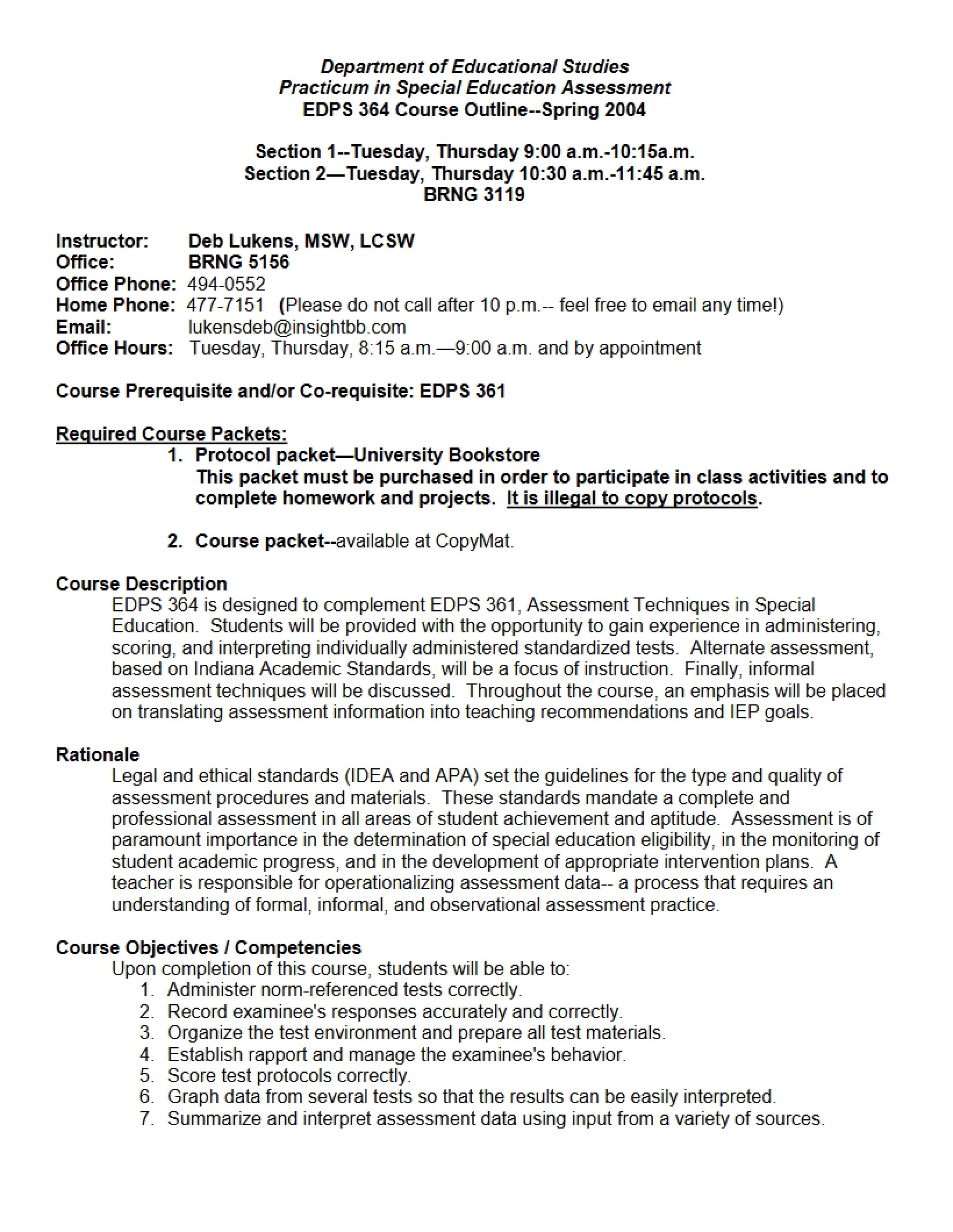 Syllabus - 6 Pages