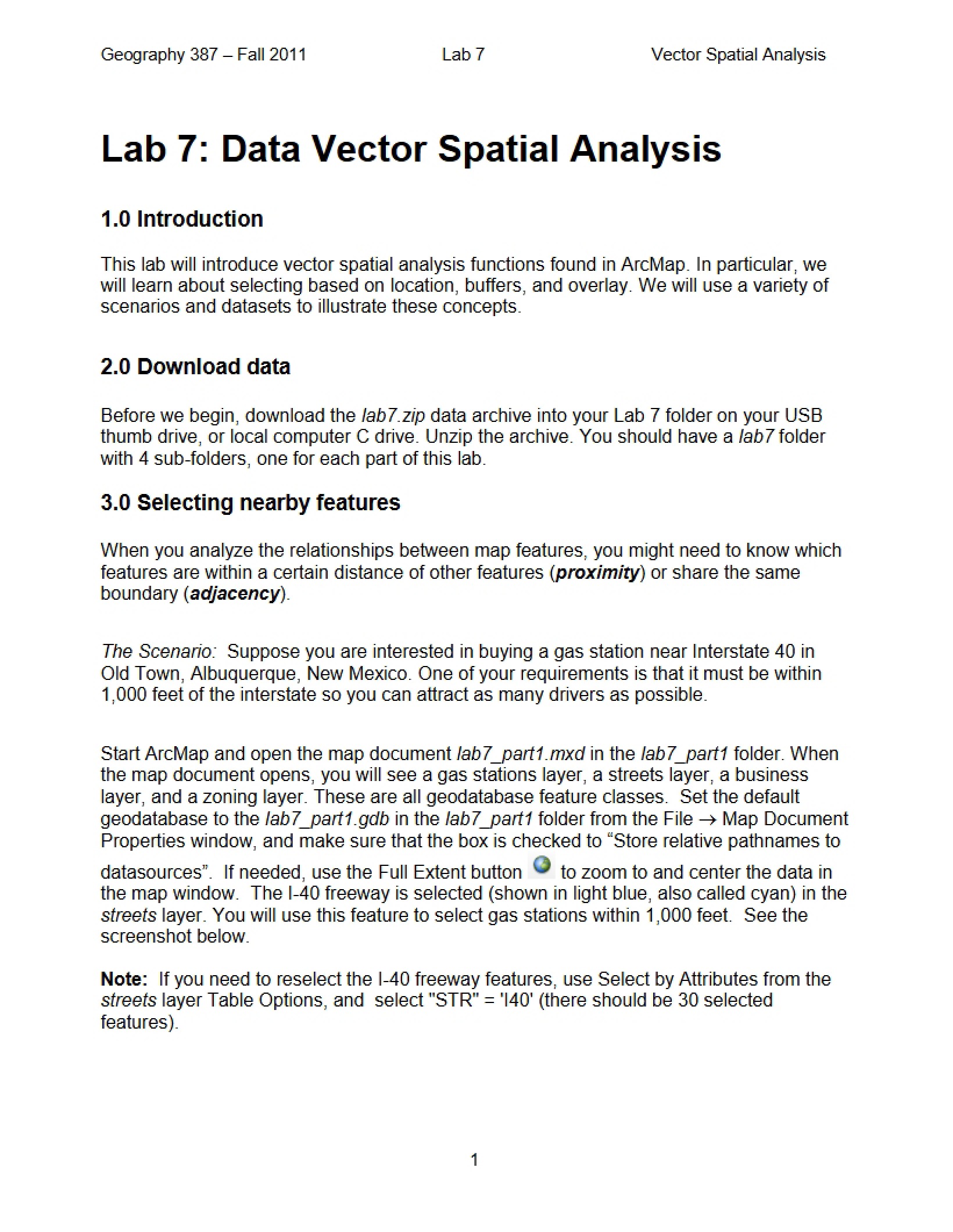 Lab 7 Spatial Analysis of Vector Data