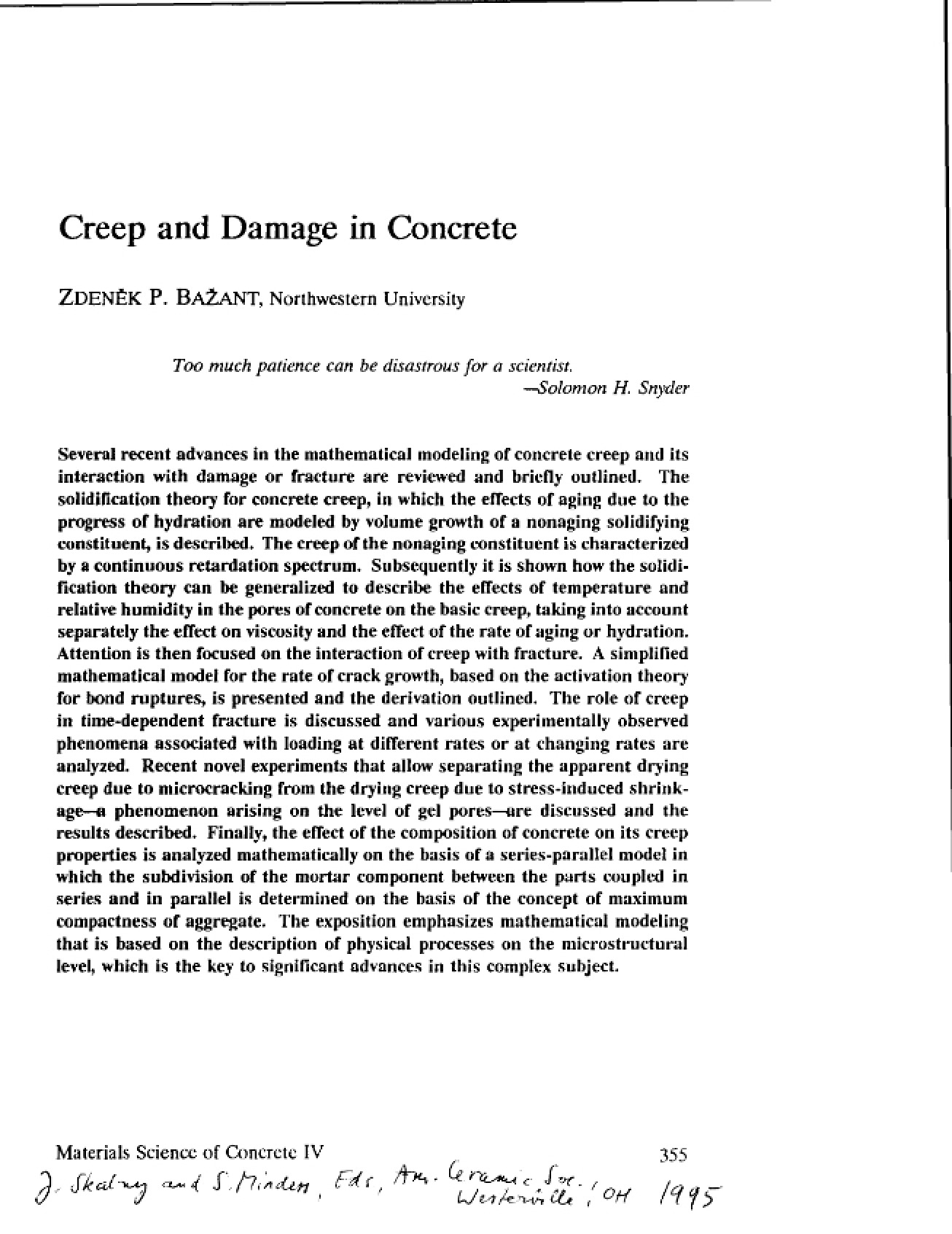 Concrete Creep and Damage