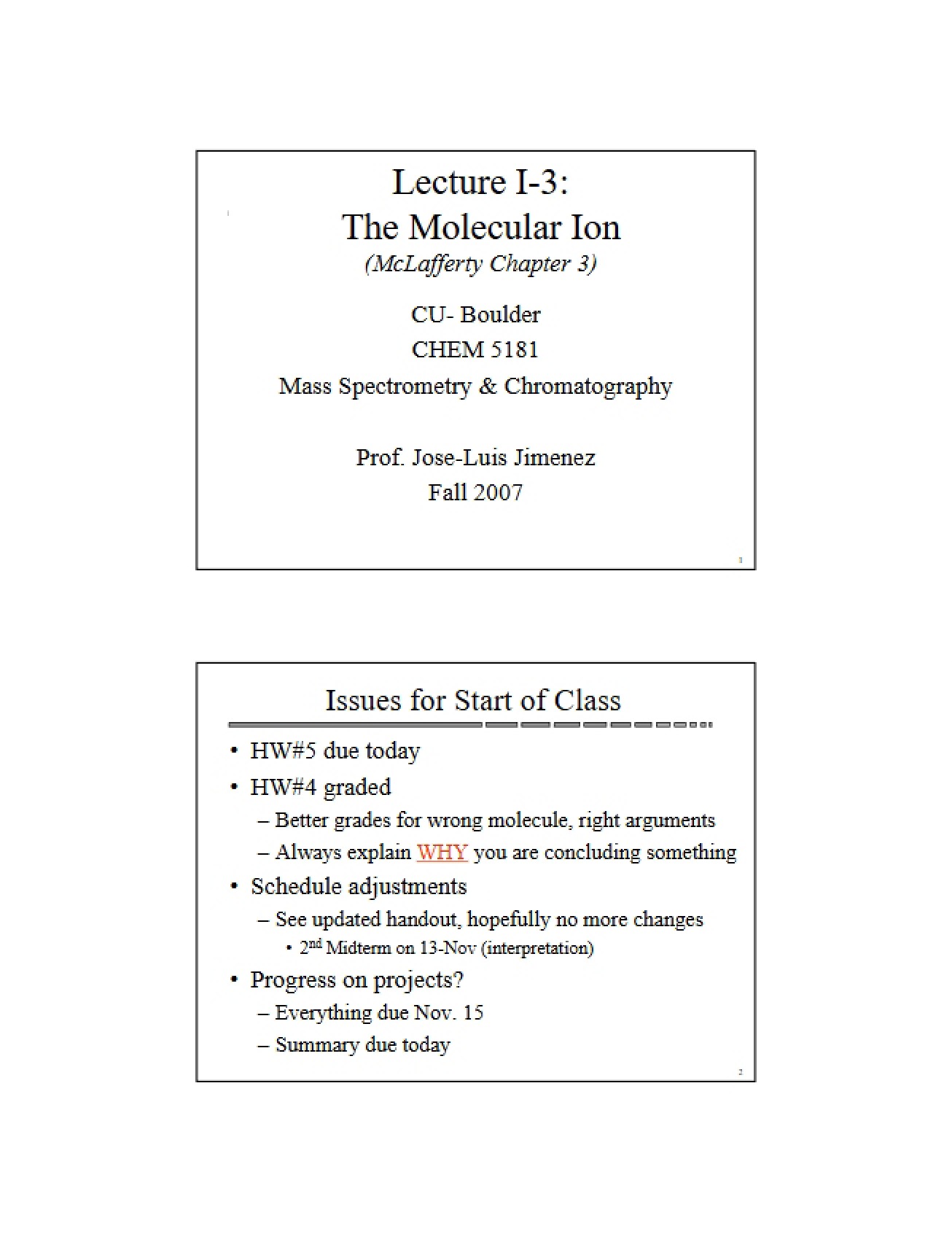 Introduction to the Molecular Ion
