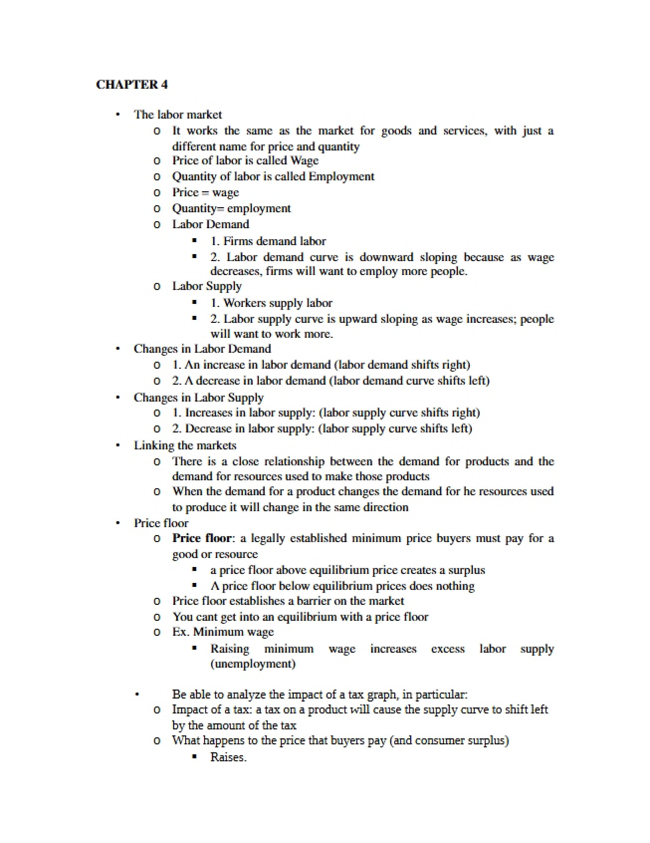Key Concepts from the Fourth Microeconomics Chapter