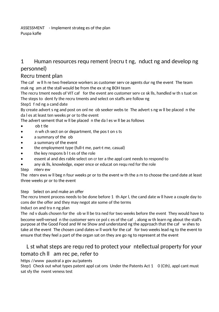 Assessment 3 - Plan Implementation Strategies