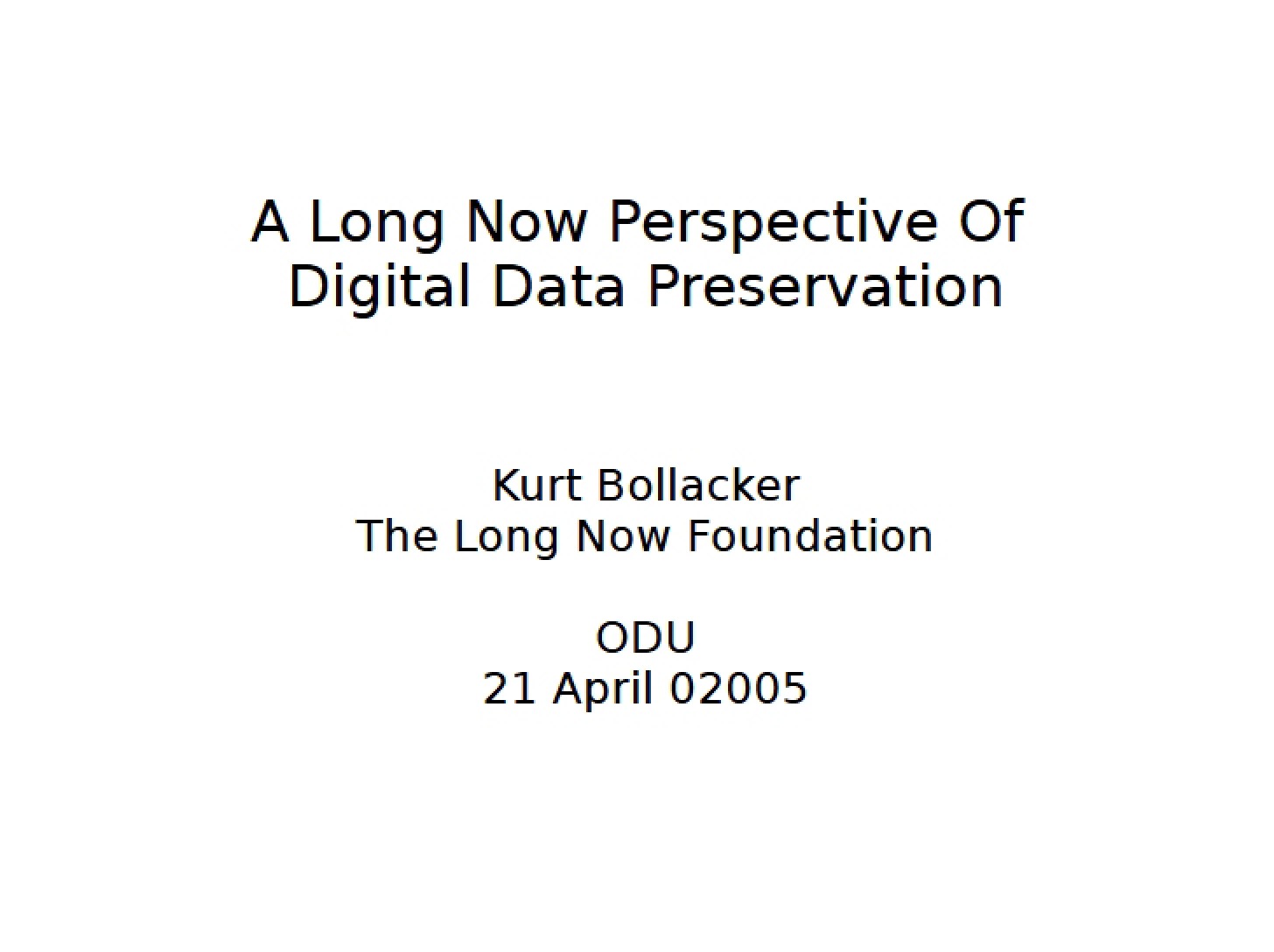 Preserving Data in Digital Formats