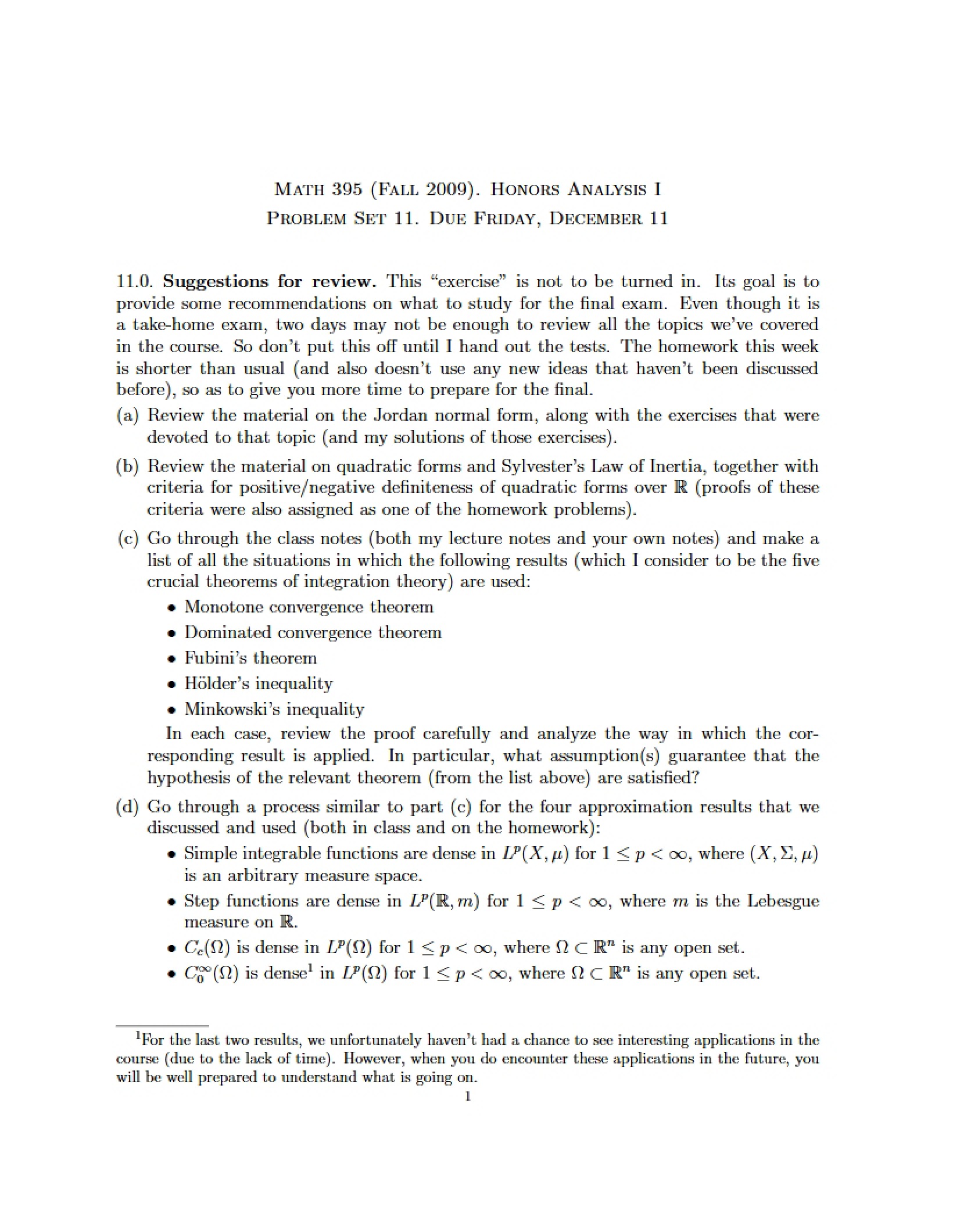 Honors Analysis I Notes 2