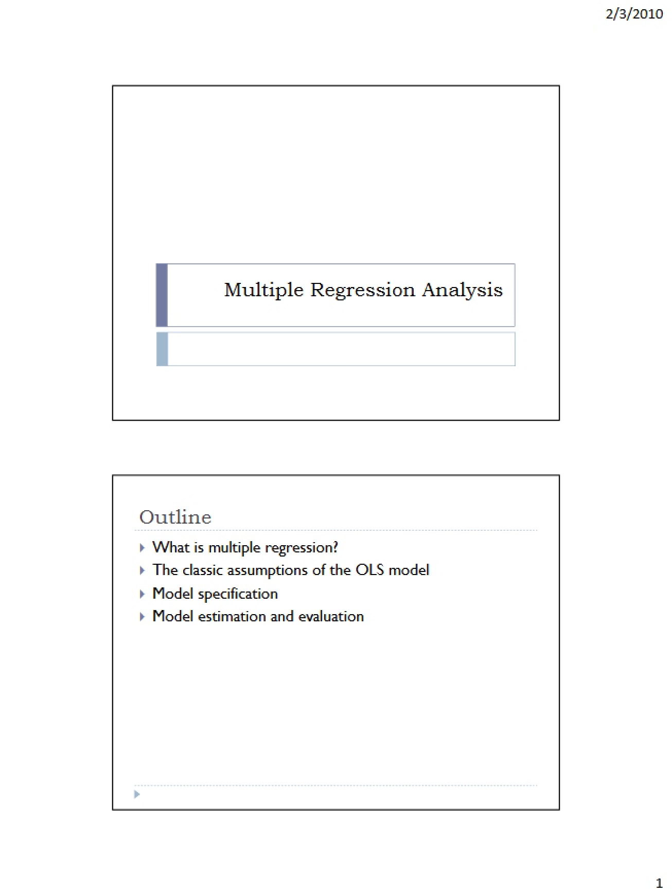 Analysis with Multiple Regression