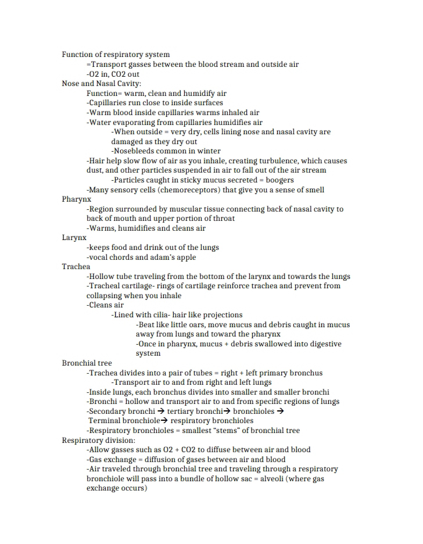 Pulmonary System Function