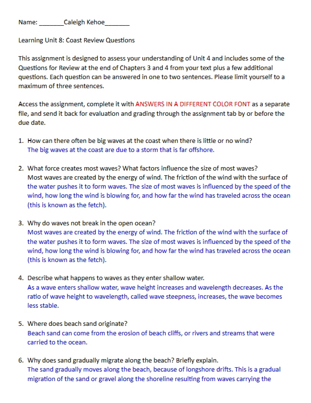 Questions Coast Review