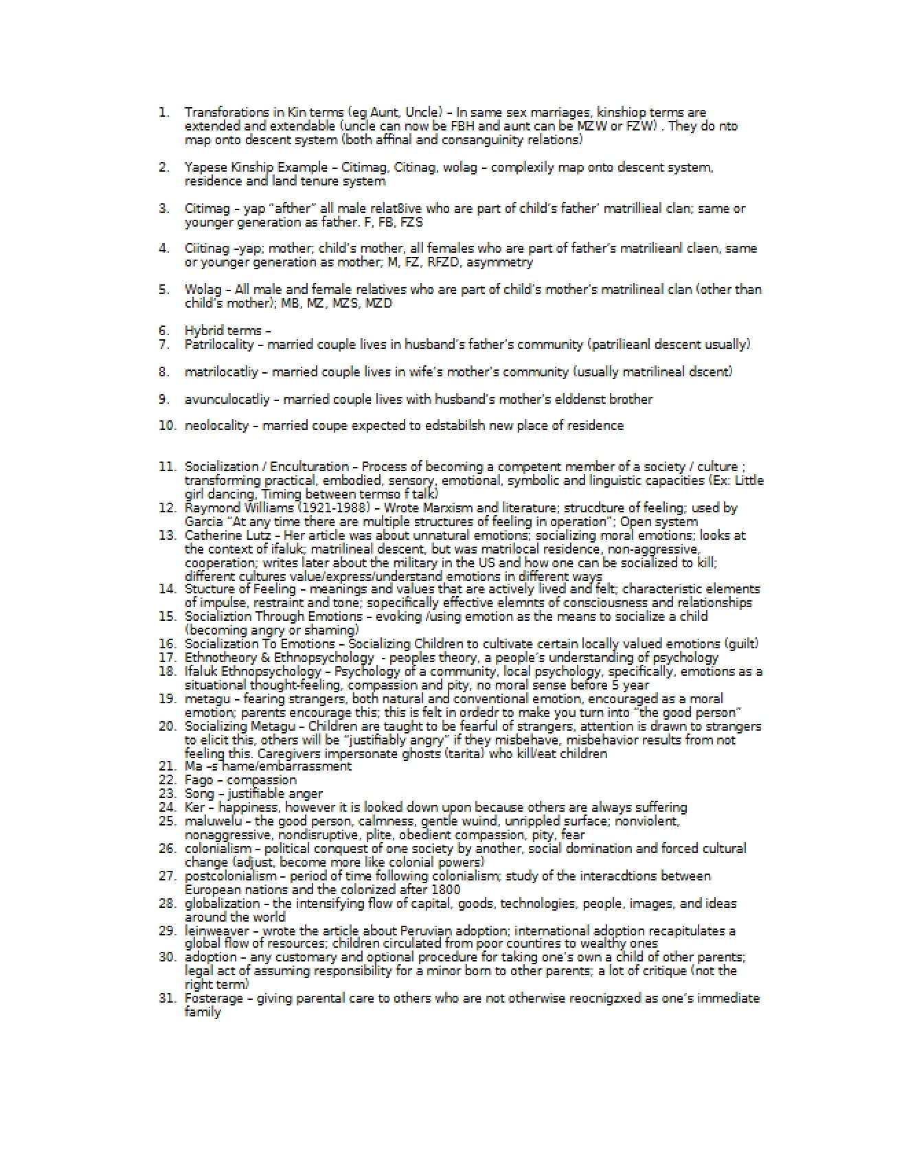 Notes on Culture and Society