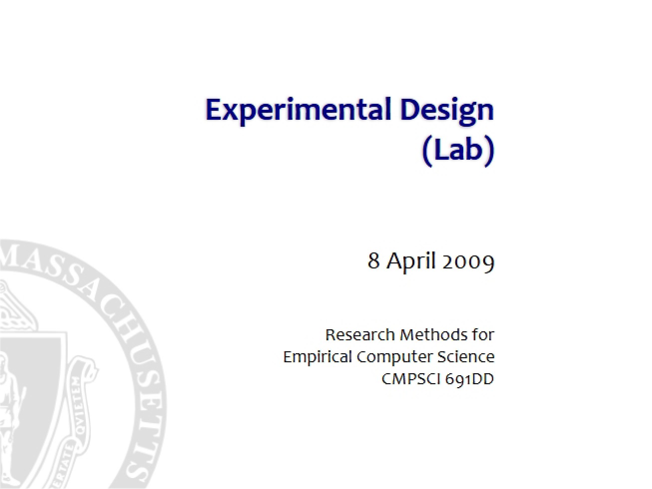 Lab for Experimental Design