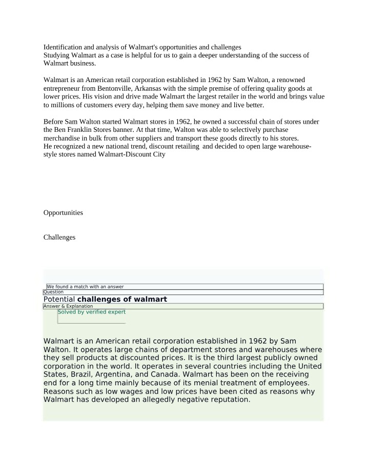 Walmart's Challenges - Stiff Competition and Negative Reputation