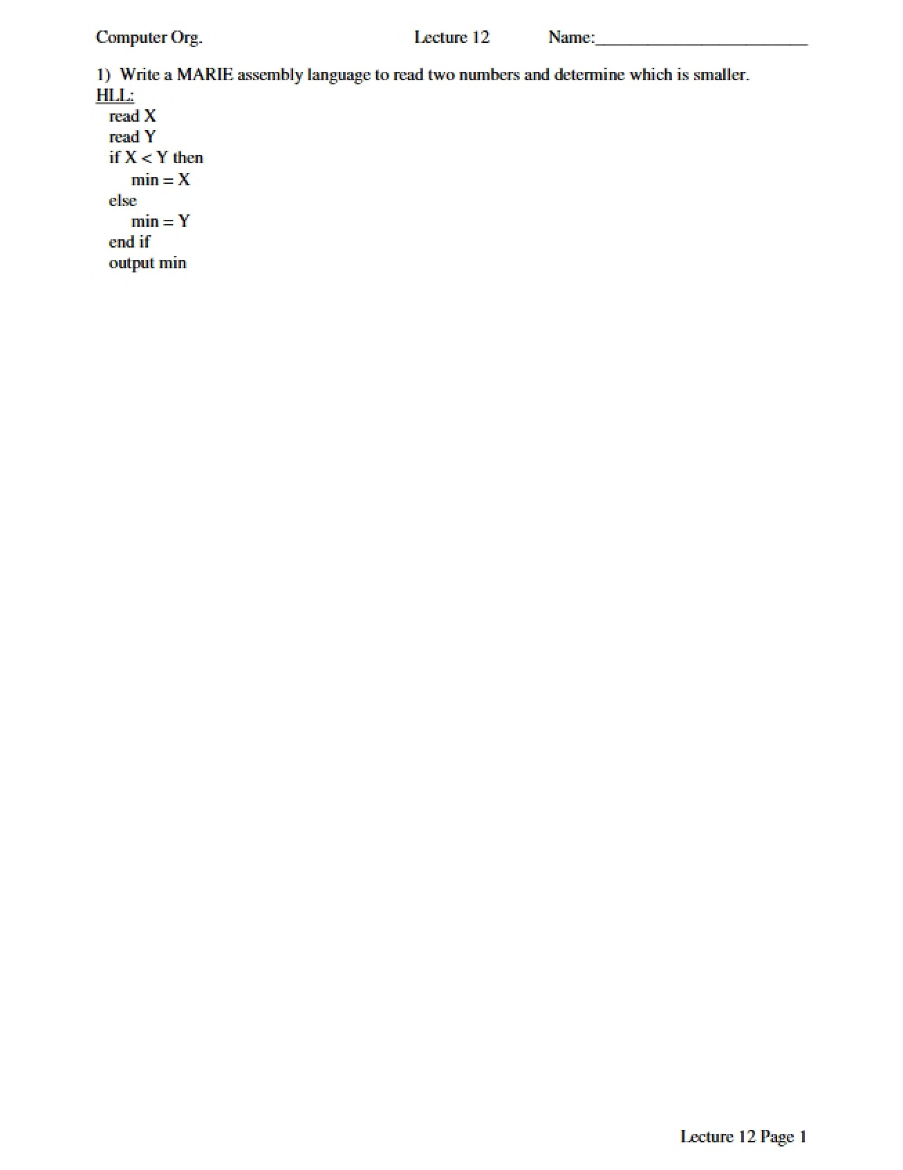 Exam Study Guide Computer Organization