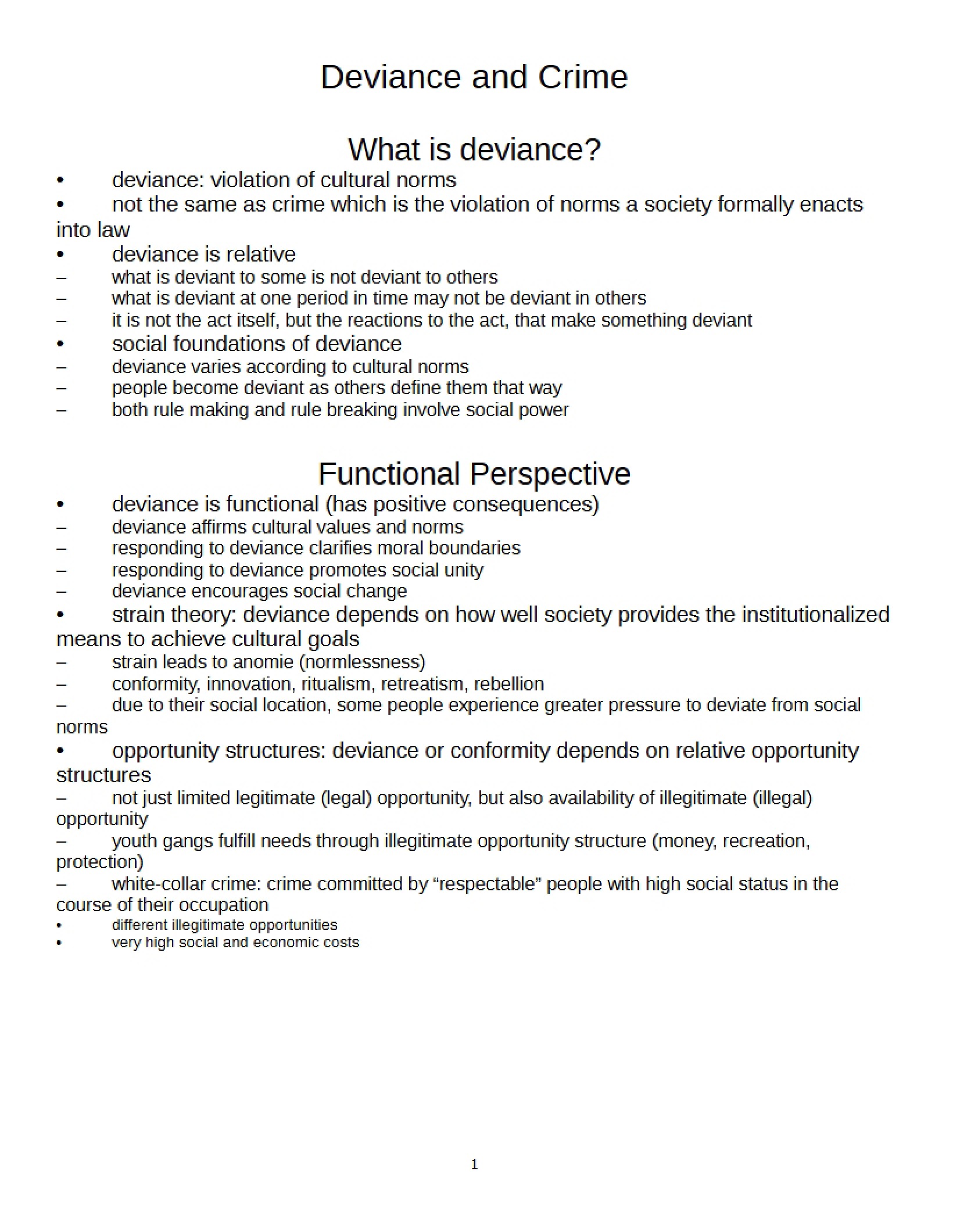 Crime and Deviance