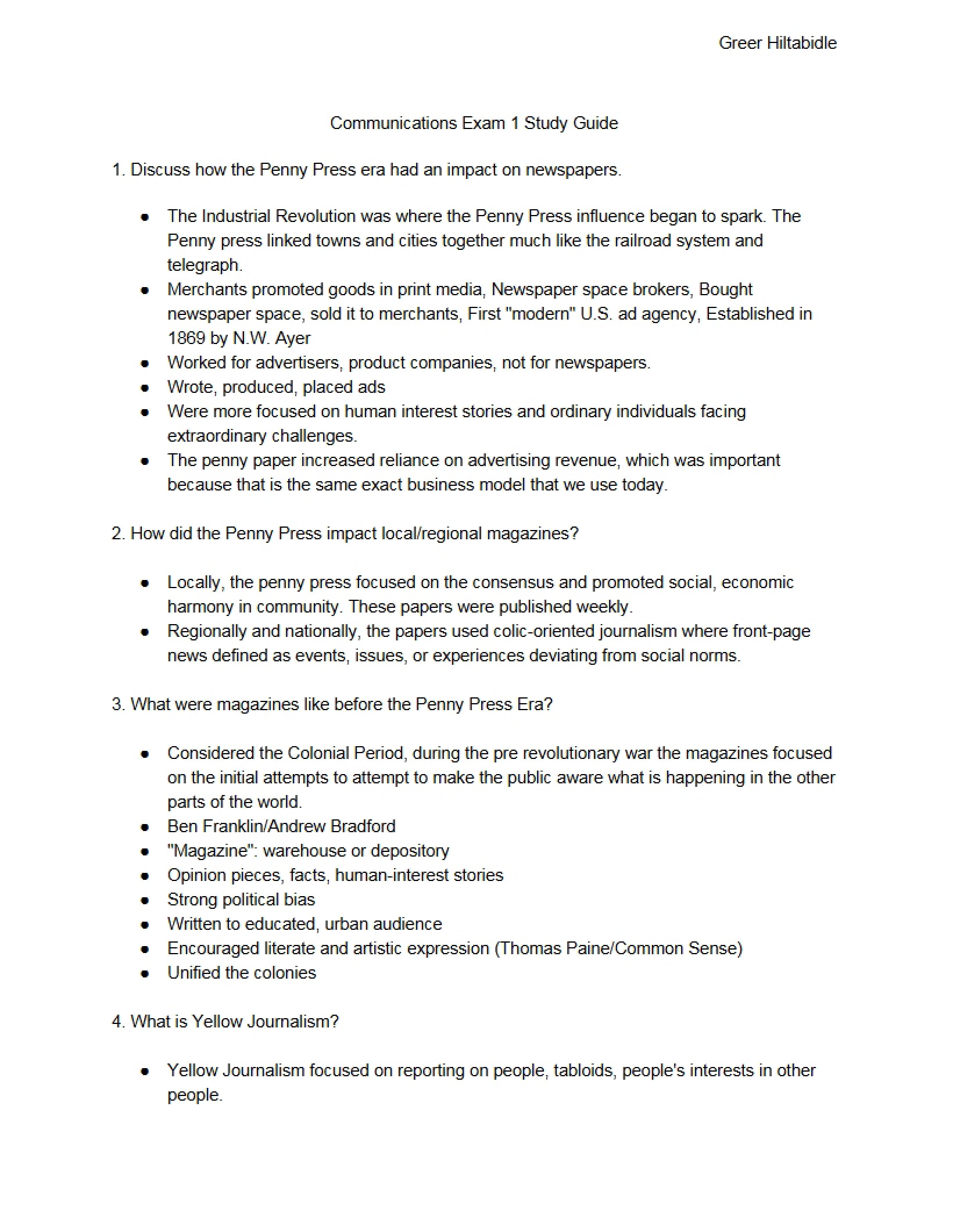 Digital Age Media Exam 1 Guide