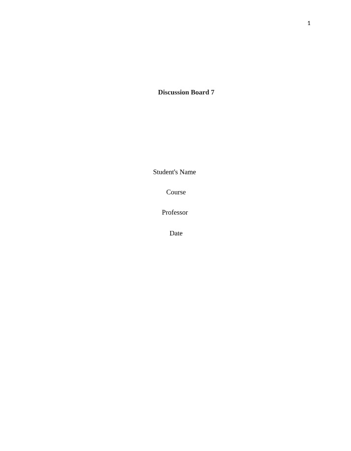 Discussion Board Post 7