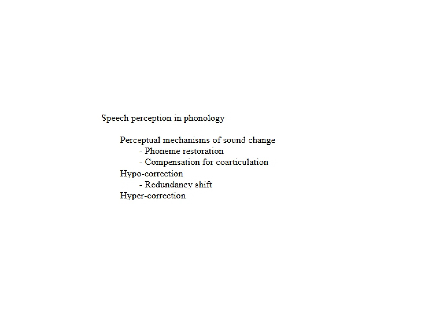 Phonological Speech Perception