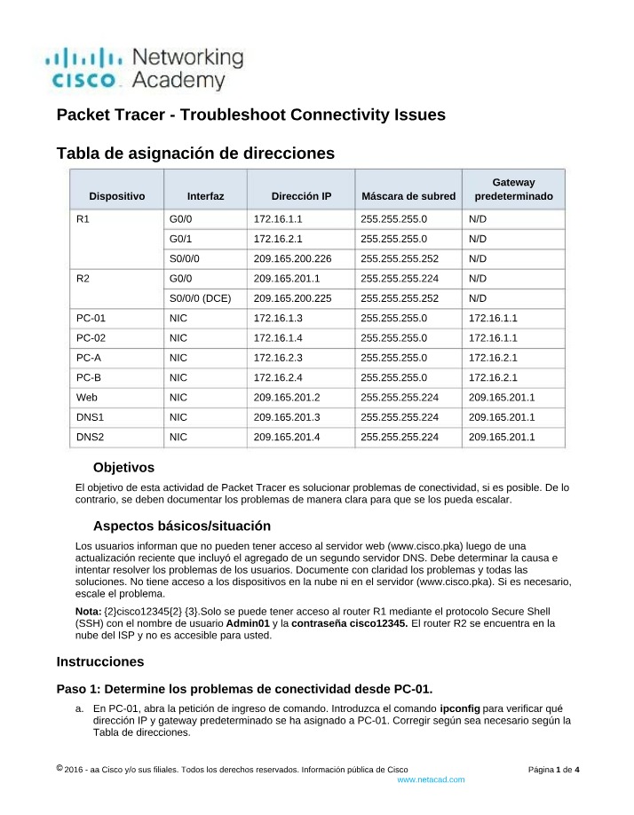 Troubleshooting Connectivity Issues in Packet Tracer