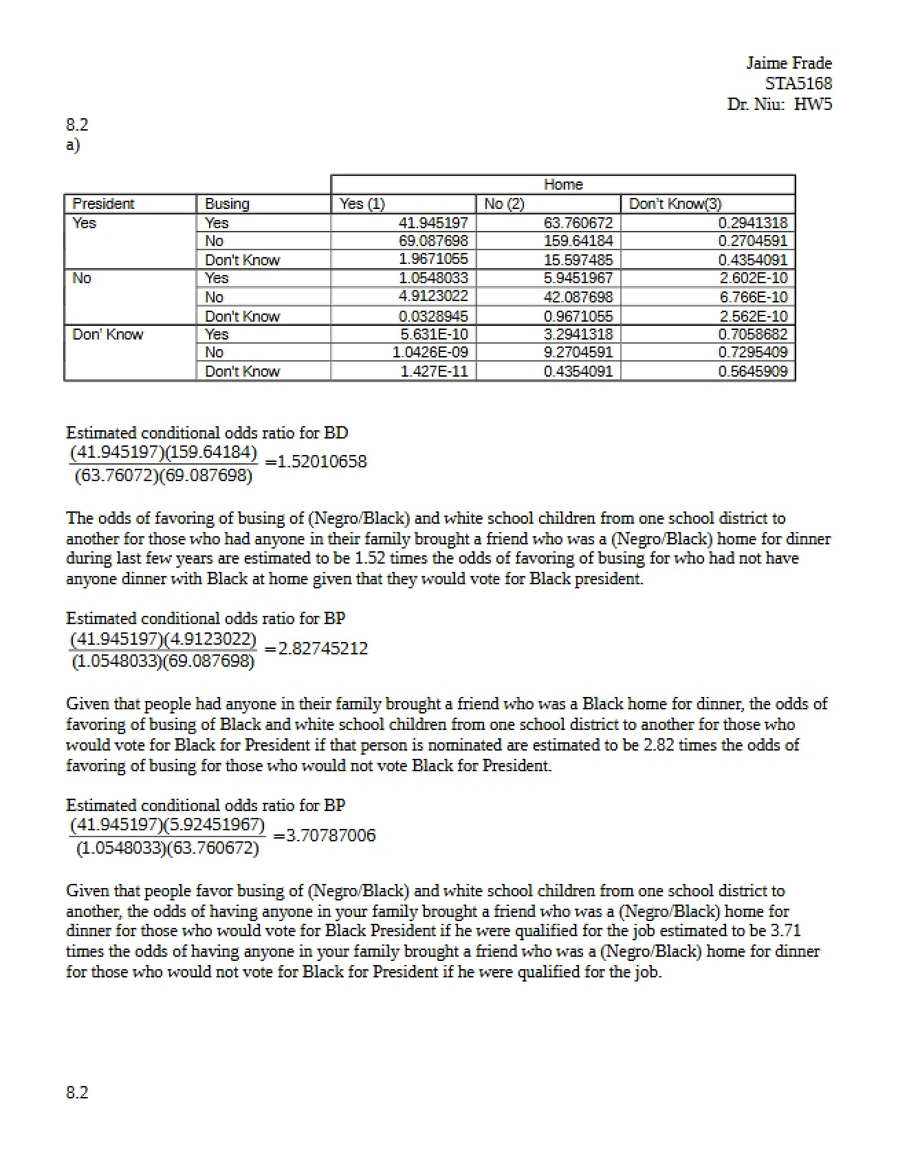 Fifth Homework Assignment