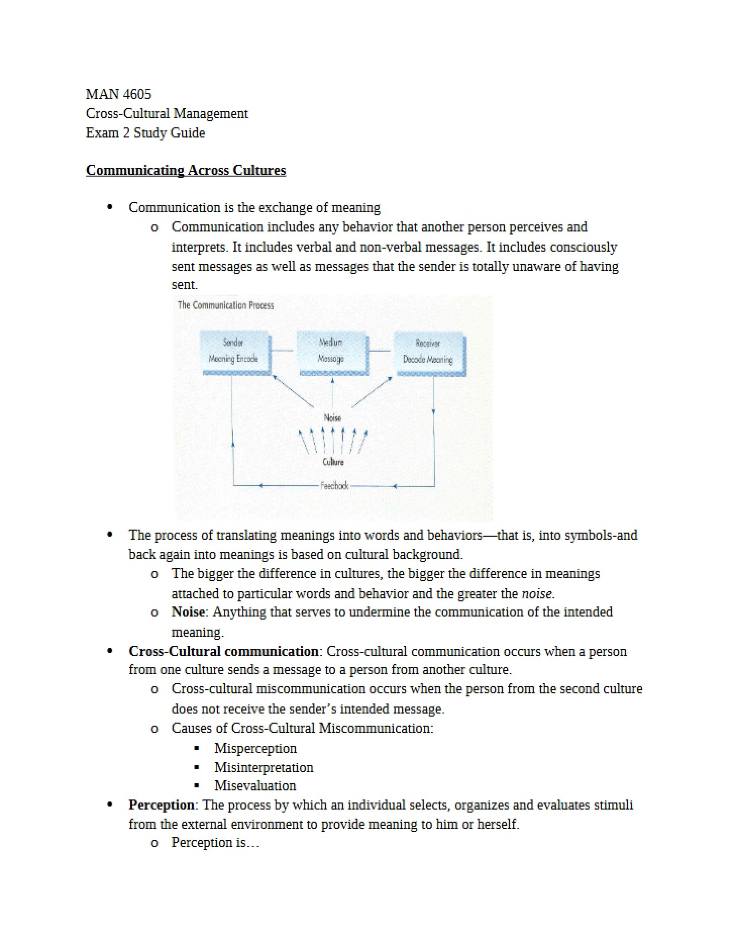Study Guide for Exam Two