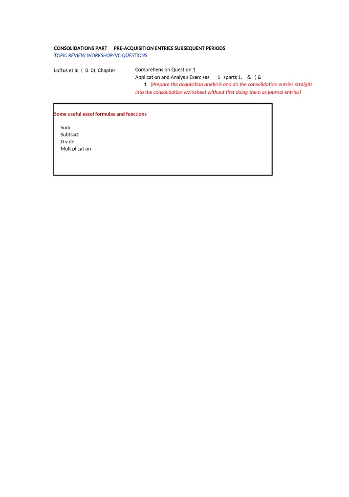 Topic 2 Part 2 - Workshop Questions and Answers