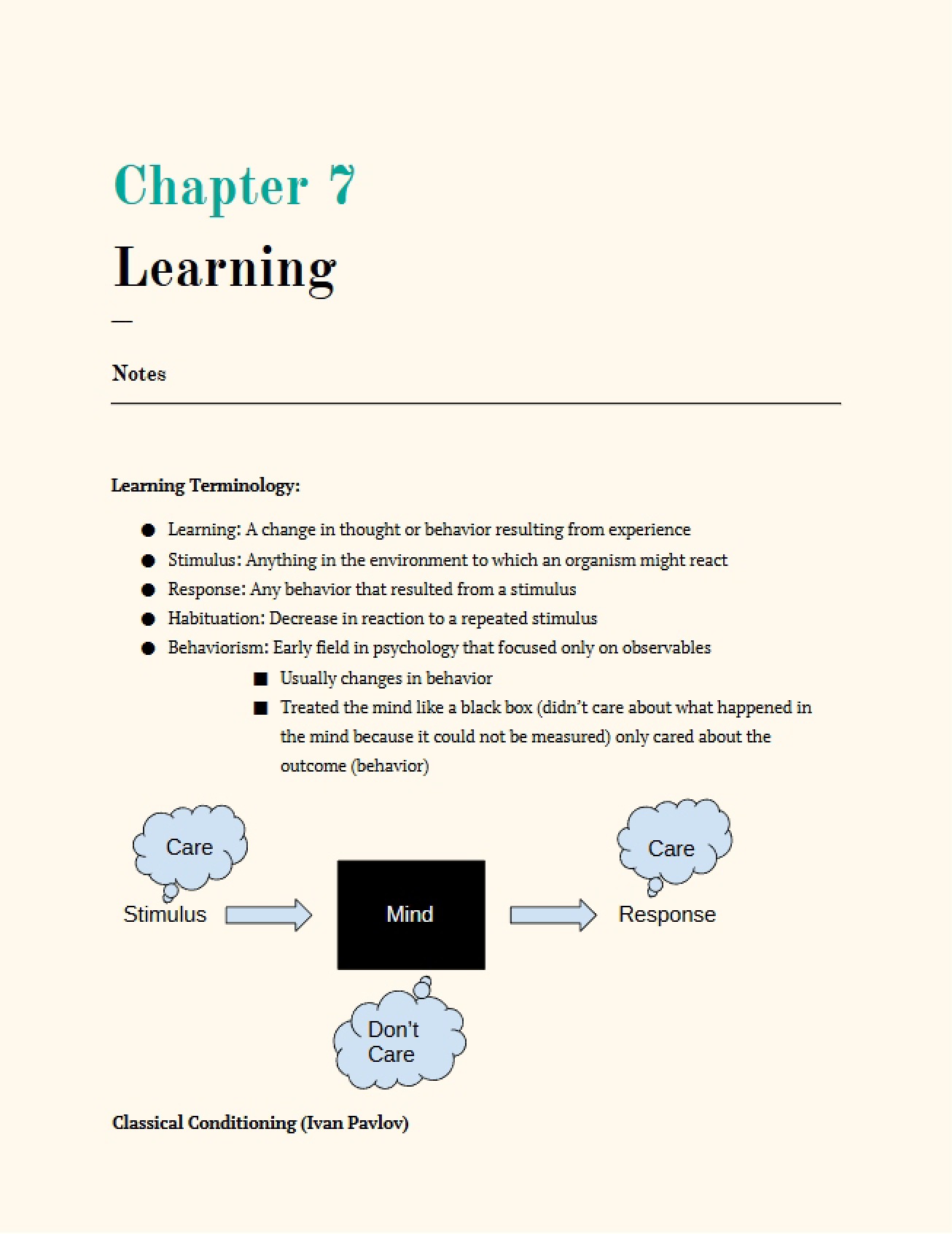 Learning - Chapter Seven