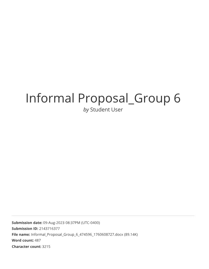 Group 6 - Informal Proposal