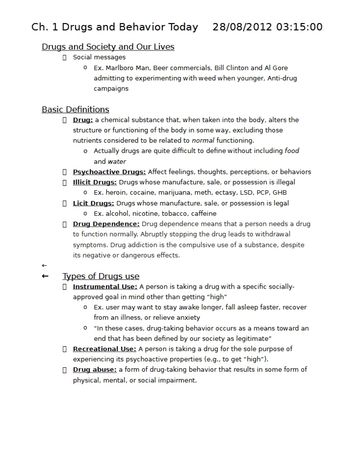 Drugs and Behavior Today - Chapter 1