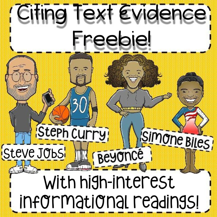 Freebie for Citing Text Evidence