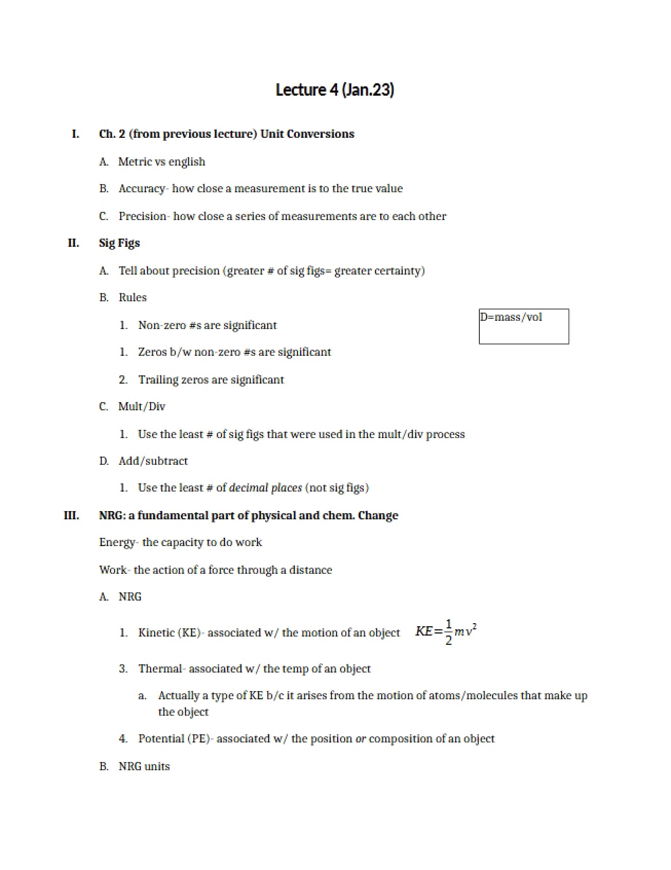 Jan 23 Lecture 4