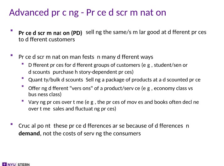 Price Discrimination and Advanced Pricing Strategies