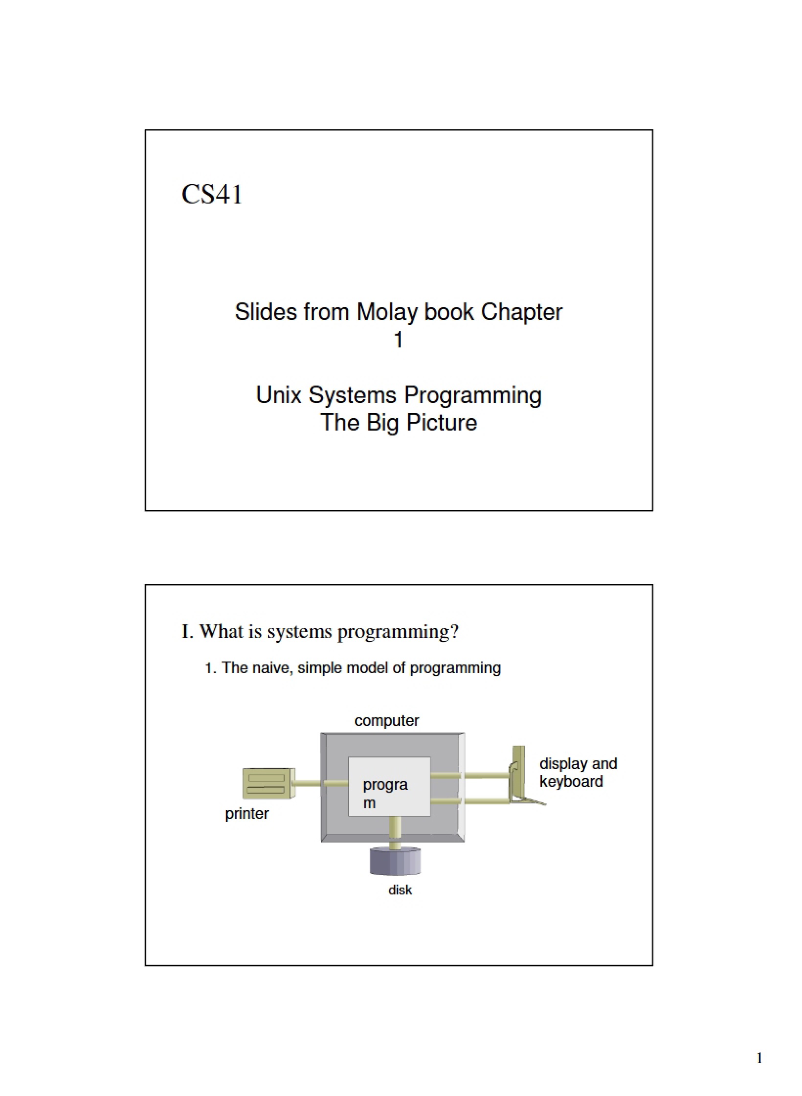 Big Picture Unix Systems Programming