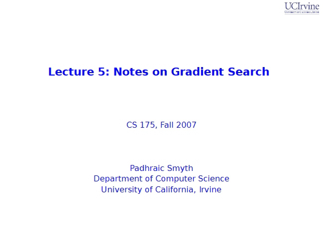 Gradient Search Class Notes