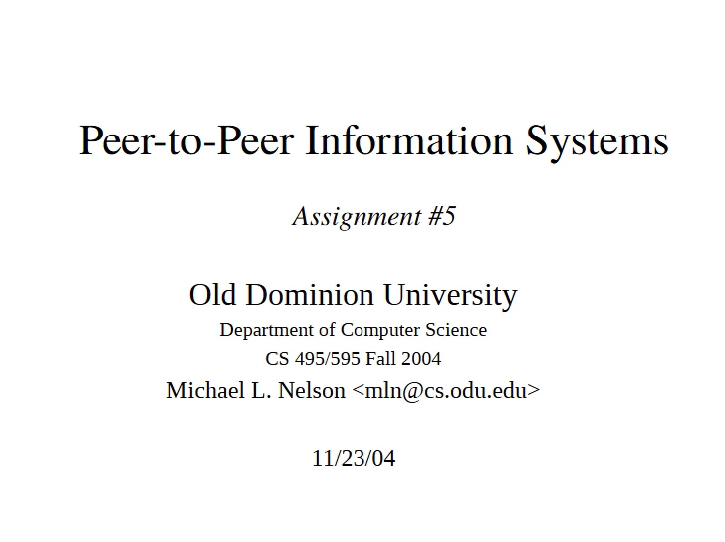 Information Systems (Peer-to-Peer)