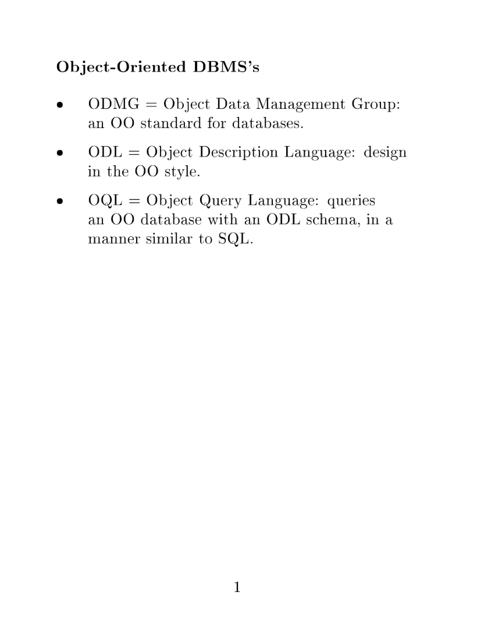 Object-Oriented Databases Part 2