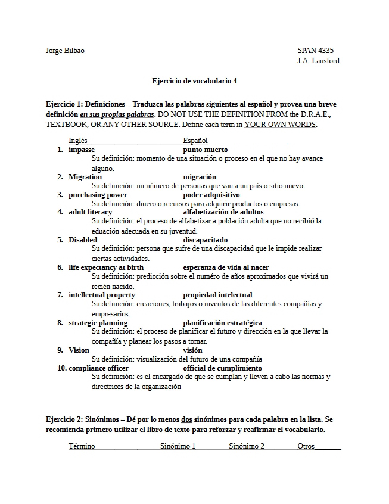 Vocabulary Exercise 4 (Jorge Bilbao)