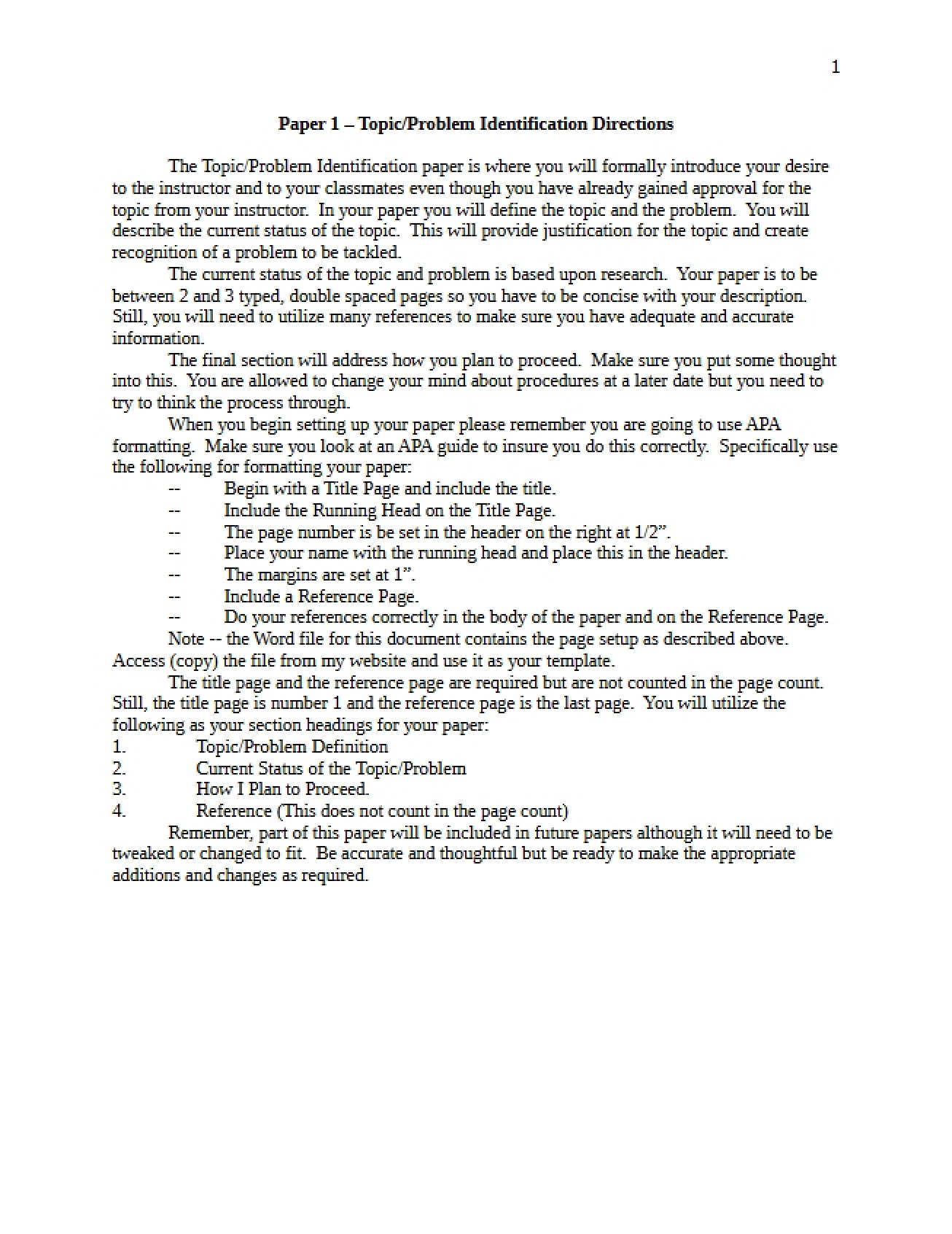 Directions for Topic-Problem Identification
