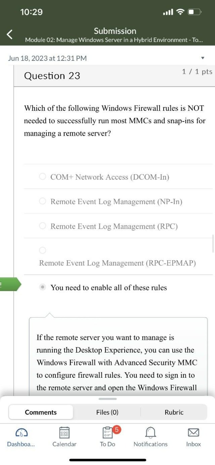 Question 23 - Manage Windows Server in a Hybrid Environment