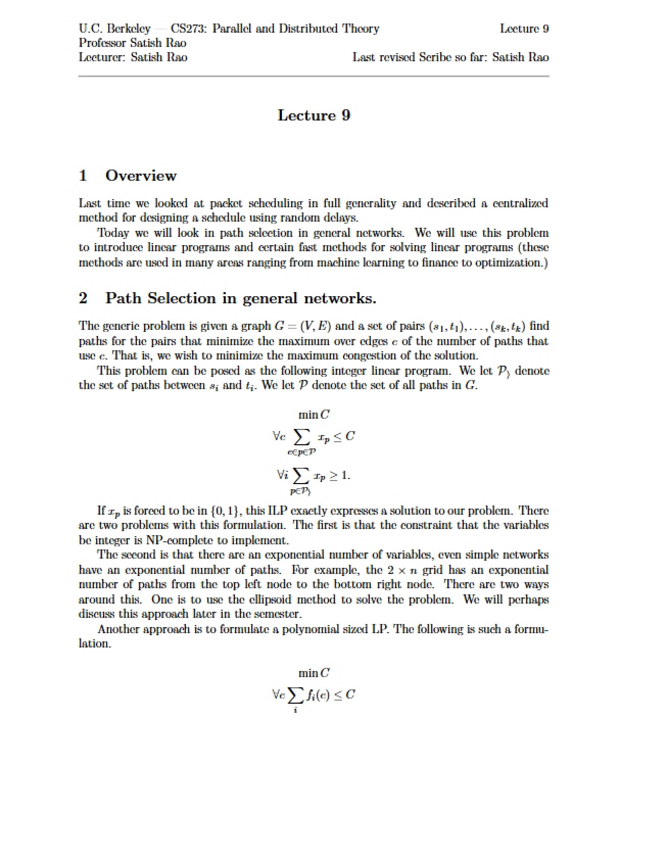 Lecture 9 Notes