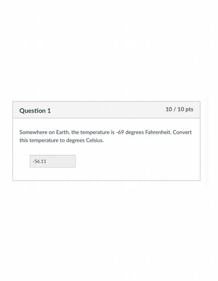 Converting -69°F to Celsius