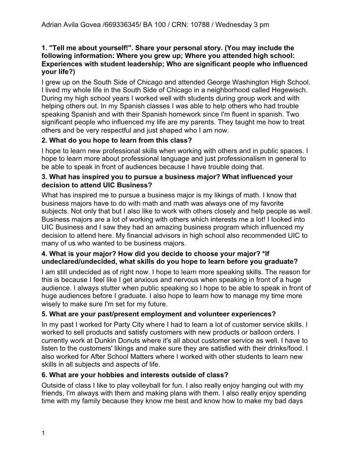 Assignment - About Me