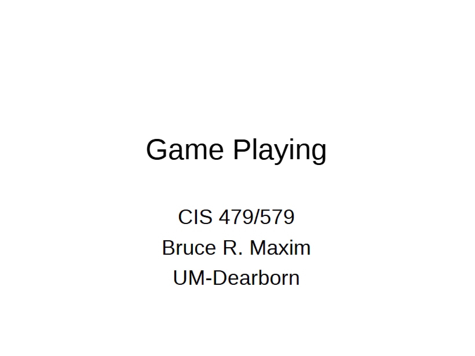 Playing Games
