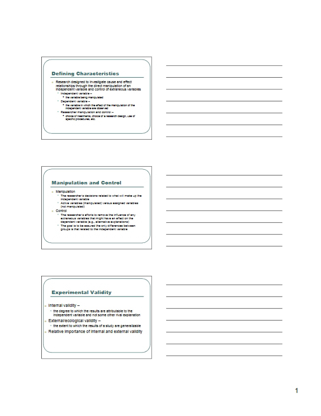 Research Methods Notes