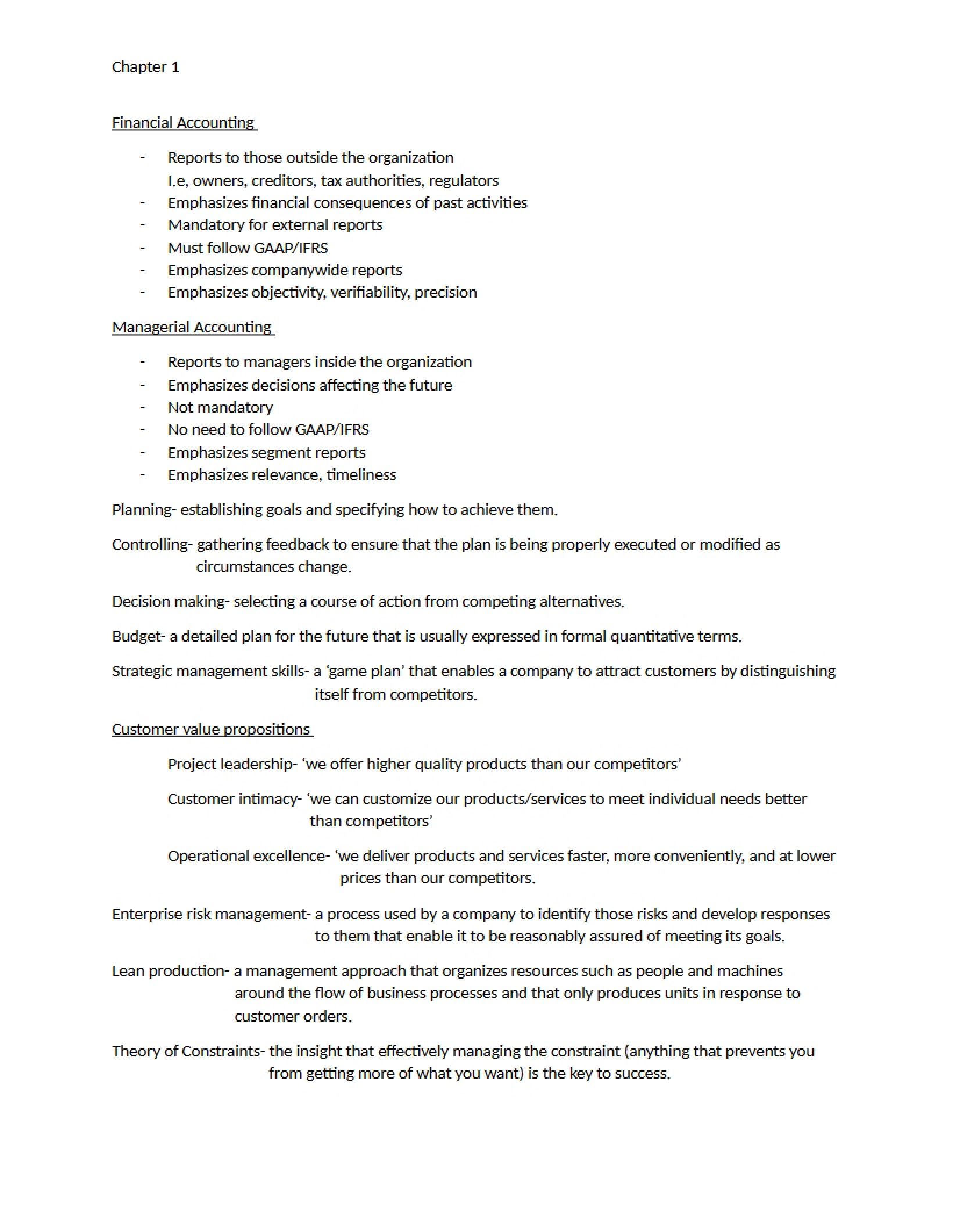 Financial Accounting (Chapter 1)