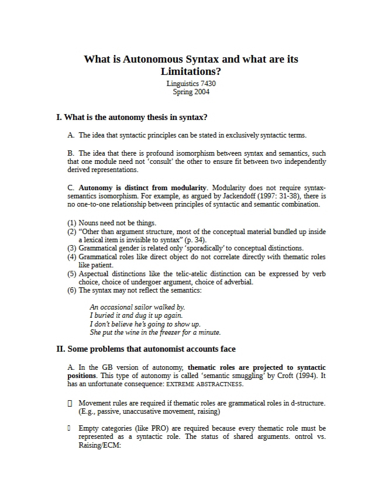 Syntactic Autonomy