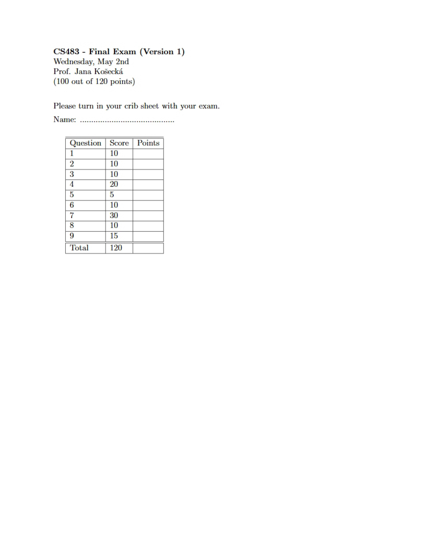 Examination Final