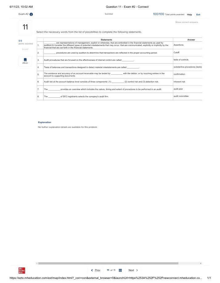 Exam 2 - Question 11 (Connect)
