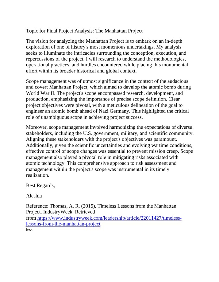 Final Project Topic Analysis