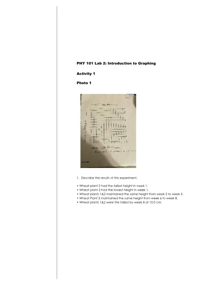 Lab 2 for PHY 101